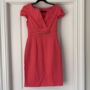 Pink Kay Unger cap sleeve dress